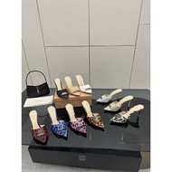 gianvito ross2025新款拖鞋尖头高跟漆皮拖鞋高跟鞋时髦穆勒鞋半托款凉鞋女鞋子