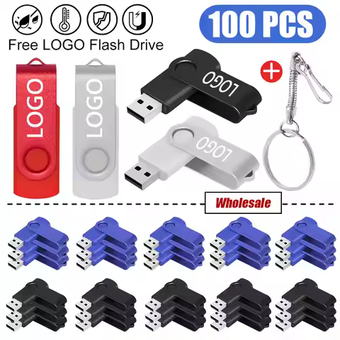 Free Custom 100PCS/lot USB Flash Drive Pen Drive 256MB 512MB 1GB 2GB 4GB 8GB 16GB Pendrive Memory St