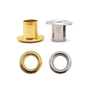 8mm lattice eyelets 7mm high legs IRON canvas eyelets Silver / Yellow Pack of 100 with temples