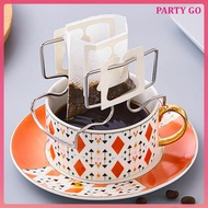 Coffee Filter Drip Holder Bag Hanging Ear Stand Rack Chair Paper Bags Stainless Steel Filters Dripper Pour Over Cup Reusable