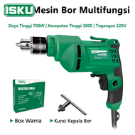 ISKU Mesin Bor Listrik 10mm Electric Drill Bor Beton Kayu Besi Tembok Bor Listrik Impact Drill