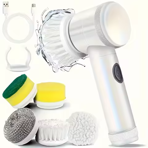 New Power Scrubber 5 Replaceable Brush Heads Electric Spin Scrubber Bathroom Cleaning Brush Power Sc