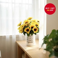 Silk Sunflower Bouquet with 7 Blooms for Home Living Room Decor and Display