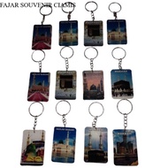 GANTUNGAN CONTENTS 12 PCS SOUVENIR GIFT KEYCHAIN MAKKAH MADINAH ACRYLIC KA'BAH PLASTIC PACKAGING
