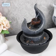 [szsirui] 3 Tier Tabletop Fountain Running Water Feng Shui Water Feature Calming Water Sound Relaxation Fountain for Living Room Decor