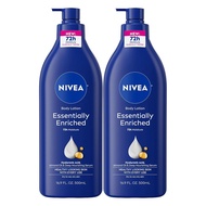 NIVEA Essentially Enriched Body Lotion for Very Dry Skin with Hyaluronic Acid, Almond Oil and Deep N