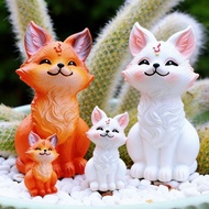 Nine-tailed fox decoration meaty decoration with balcony courtyard flower pot small animal decoratio