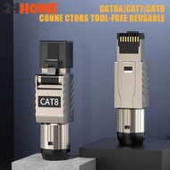 24HOME RJ45 Cat8 Cat7 Cat6A Connectors RJ45 Metal Tool Free Easy Termination Plug 2000MHz 40G LAN Ca