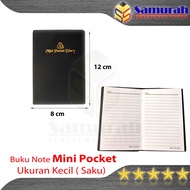 Buku Agenda Saku Kecil Kertas Bergaris - Cover Plastik Hitam 8 x 12 cm / Note Book Mini Pocket Diary