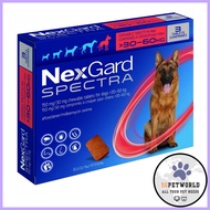 Nexgard Spectra for Extra Large Dogs 30.1 to 60 Kg (Red) 3 Chews (Expiry- Feb-25)