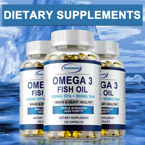 Omega 3 Fish Oil - Supplement with DHA EPA, Promote Cellular Energy Health, Supports Heart, Brain & 