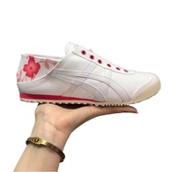 Ready To Stock Onitsuka Tiger Flowers and plants  shoeTigers sneakers super soft canvas men and women casual sports running tiger running shoes white