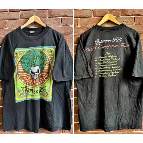 Cypress Hill 1993 Euro Tour Rap Band T Shirt 2 side Black gift tee NH17739