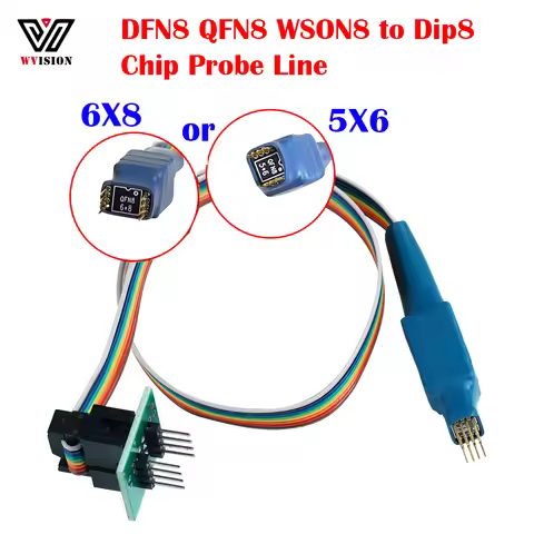 Ic Clamp DFN8 QFN8 WSON8 Dip8 Chip Probe Line Read Write Burning Needle 1.27 6x8 6X5 Programmer Test
