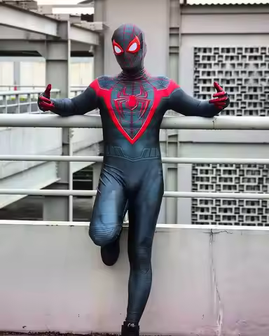 Adults Miles Morales PS5 Spiderman cosplay Peter Parker Superhero Cosplay Costume Full Bodysuit Zent