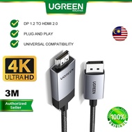 UGREEN 4K60Hz DisplayPort to HDMI Cable DP 1.2 to HDMI 2.0 Cord HDR Active Aluminum Braided High Spe