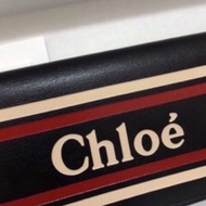 Chloe壓紋海軍藍牛皮長夾
