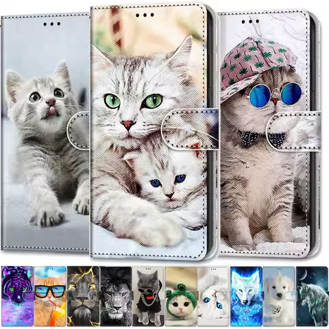 Cool Animals Case For OPPO A16 Flip Leather Case na For OPPO A16s A53s A54 A74 A94 A55 A72 A73 A53 A