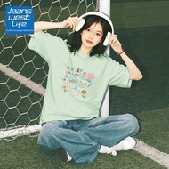 JEANSWEST LIFE | เสื้อยืดคอปกสีดำหลวมใส่หน้าร้อน