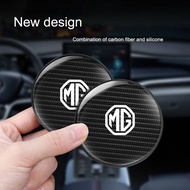 2 cái/Bộ Sợi Carbon Thật đế lót ly hình ô tô phụ kiện nội thất xe ô tô cho mg ZS EV EP cộng với HS Z