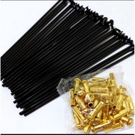 SPOKES AND NIPPLE SPOKE APIDO BLACK AND CHROME EX5 LC135 KRISS WAVE 125 RXZ