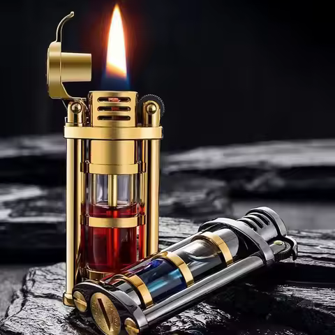 ZORRO Various Selection Transparent Oil Tank Kerosene Lighter Small Portable Creative Retro Grinding
