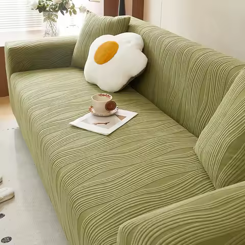 Anti-cat Scratch Sofa Cover Jacquard Fleece Stretch Sofa Cover All Four Seasons Universal Lazy Integ