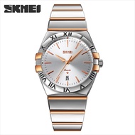 Jam Tangan Pria Analog Date 9257 SKMEI Water Resist Leather/ Stainless Original