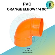 PVC Orange Elbow 1/4 Bend (90*)