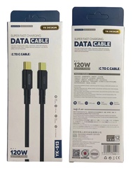 สายชาร์จ USB CABLE C To C ชาร์จเร็ว 120W รุ่น YK-S13 1m Fast Data Sync  Charging Cable