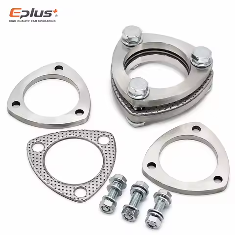 EPLUS Car motorcycle Exhaust Pipe Muffler Flange Kit 3 Bolt 304 Stainless Steel Flange Pair High Tem