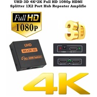 UHD 3D 4K*2K Full HD 1080p 2 Port HDMI Splitter 1X2 Port Hub Repeater Amplifier