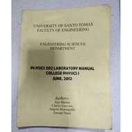 Used Physics 202 Laboratory Manual College Physics 1 I Engineering Sciences Department Jojo Blanza