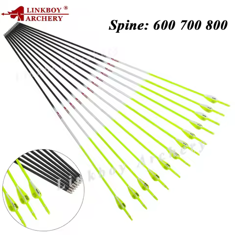 6pcs Archery Carbon Arrows ID4.2mm sp600-800 Pin Nock Arrows Target Point 80gr 1.75Inch Arrow Vanes 