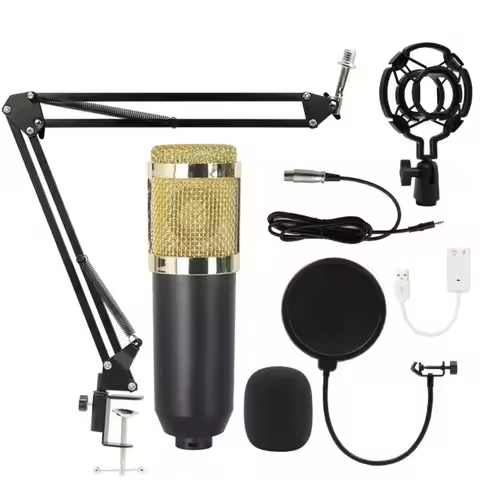 Fashion BM800 Condenser Microphone Kit Streaming Computer Sound Card Audio Mixer Mobile Phone V8Soun