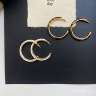 All-Match Female European American Design Tortoiseshell Niche High-End Leopard Print Hoop Earrings C