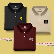 Buy 1 Get 3 Pcs Latest Short Sleeve Collar T-Shirts horse Collar T-Shirts | Unq | Sttsy