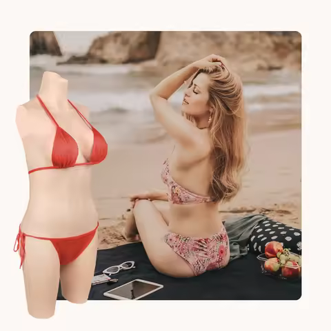 CYOMI Silicone Bodysuit Fake Vagina Breast Forms 3-Point D Cup Boobs Tits For Drag Queen Crossdresse