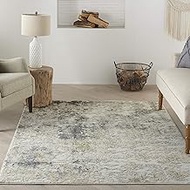 Nourison Trance Abstract Ivory/Multi 2'2' x 7'6' Area -Rug, Easy -Cleaning, Non Shedding, Bed Room, 