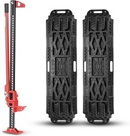 BUNKER INDUST Offroad High Lift Jack with 2 Pcs Recovery Tracks,48" Truck Jack with Traction Mat for