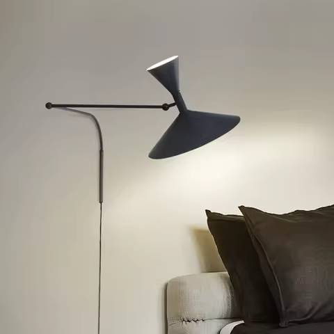 Modern Italian Designer Wall Light Rotatable Swing Arm Sconce for Living Room Bedroom Study Room Bed