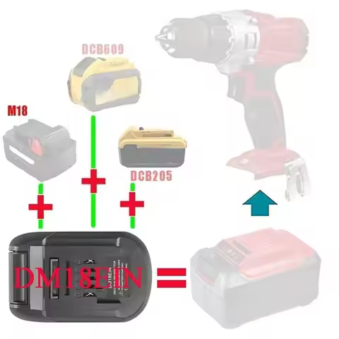 Battery Converter Adapter DM18EIN for DeWalt for EIN 18V 20V Li-Ion Battery To for Lithium Tool To f