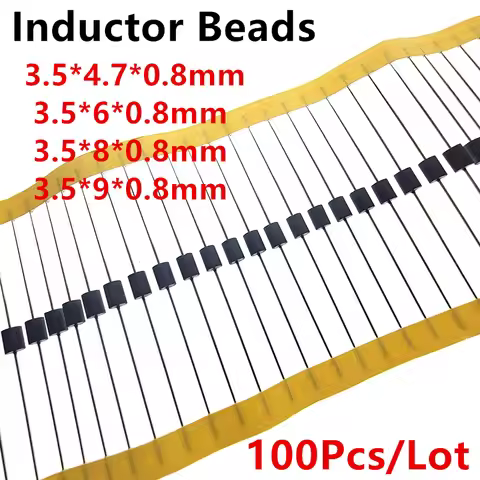 100PCS/LOT Inductor Beads 3.5*4.7*0.8mm 3.5*6*0.8mm AXIAL FERRITE Beads 3.5x4.7x0.8mm 3.5x9x0.8mm 3.