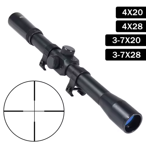 4x20/4x28/3-7x20/3-7x28 Riflescope Cross-Hair Reticle Optics Sight Gun Scope Airsoft Hunting Rifle S