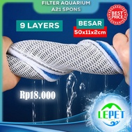 LEPET 9Layers Filter Aquarium 271 Spons Tangki Ikan Ada Lem Busa Biokimia