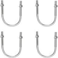 4 Set, 1/4" Diameter 316 Stainless Steel Marine Boat Stern Bow Eye Tie-Down U-Bolts, Opening Width 1