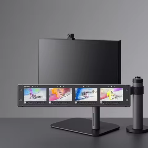 FEELWORLD Q41 Quad 4.5' 2RU Rackmount Monitor 3G-SDI 4KHDMI AV Input and Output 1280x720 Pixels