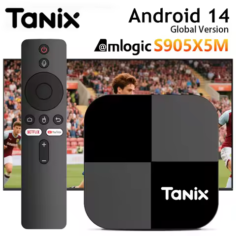 Tanix TX5 PLUS Android 14.0 Smart TV Box 4GB 32GB Amlogic S905X5M 2.4G/5G Wifi5 4K BT5.0 1000M DDR4 