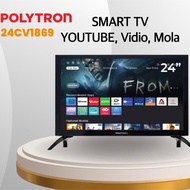 SMART TV LED Digital polytron 24 inch PLD-24CV1869. Youtube,Vidio,Mola