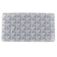 Unused GOYARD Richelieu Wallet, PVC and Leather Herringbone, Bifold, Gray and Yellow, with Box, Made